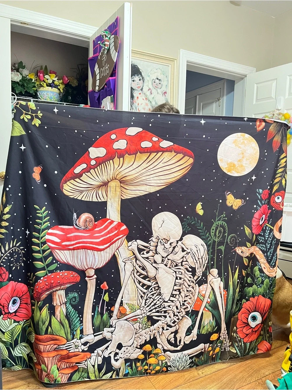 Mushroom skeleton tapestry